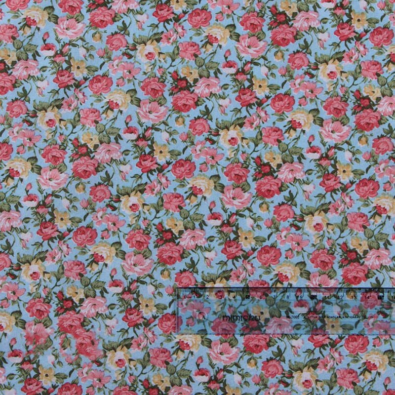Vintage Rose Bloemen Stof Goedkope Peach Skin Stof Voor Gordijn Thuis Textiel Dunne Naaien Materiaal W40