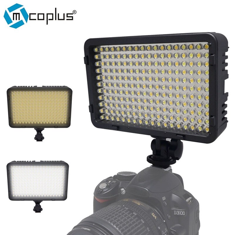 Mcoplus 198 Bi Kleur 3200 K/7500 K LED Video Light Kit voor DV Camcorder & Canon, Nikon, Pentax, Olympus Digitale SLR Camera
