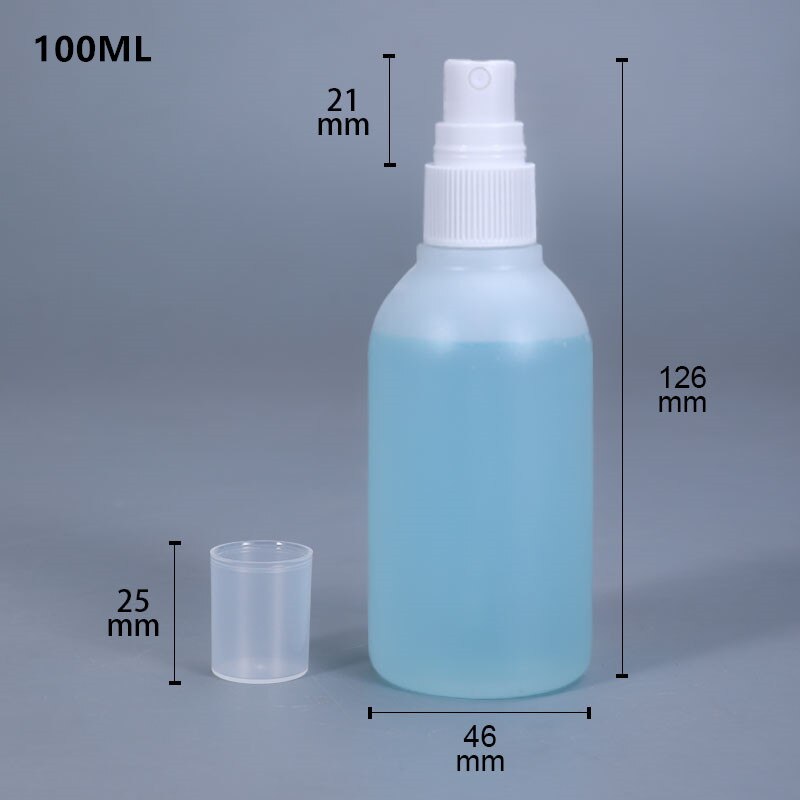 Umetass firkantet fin tåge sprayflaske 50ml 100ml pe plast kosmetikbeholdere tomme rejseflasker 1 stk.: 100ml