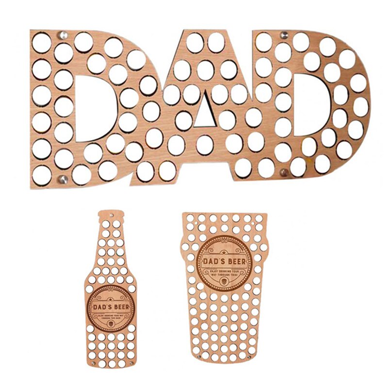 DAD Wine Bottle Cap Display Map Beer Collection Holder Unique Fathers Day Beer Bottle Cap Collection