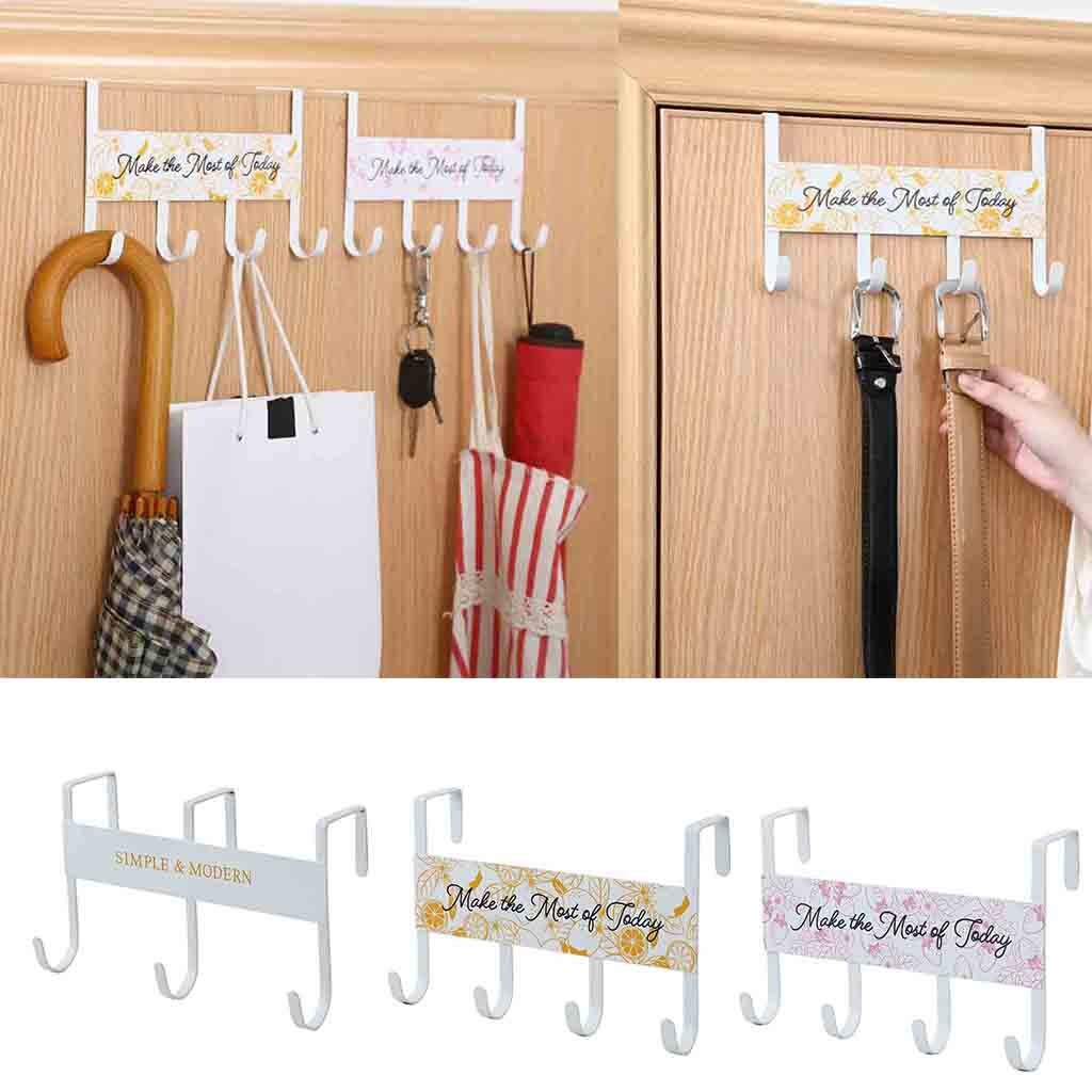 kichen organizer Over-The-Door Hook Rack Metal Hooks Hanger Storage Holder Hanging Coat Hat home decoration accessories