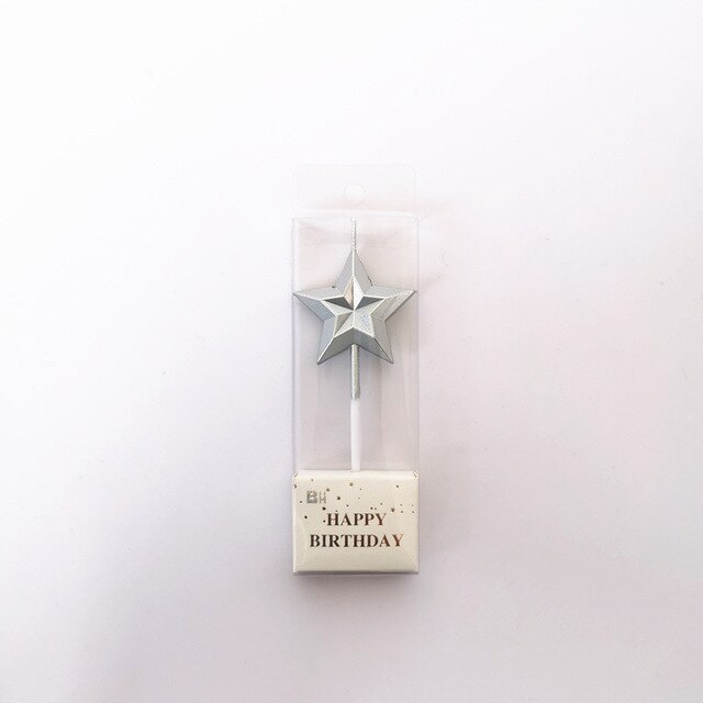 Verjaardagstaart Kaars Diamant Hart Stervorm Creatieve 3D Mooie Cupcake Kaars Kinderen Party Decoratie: B2