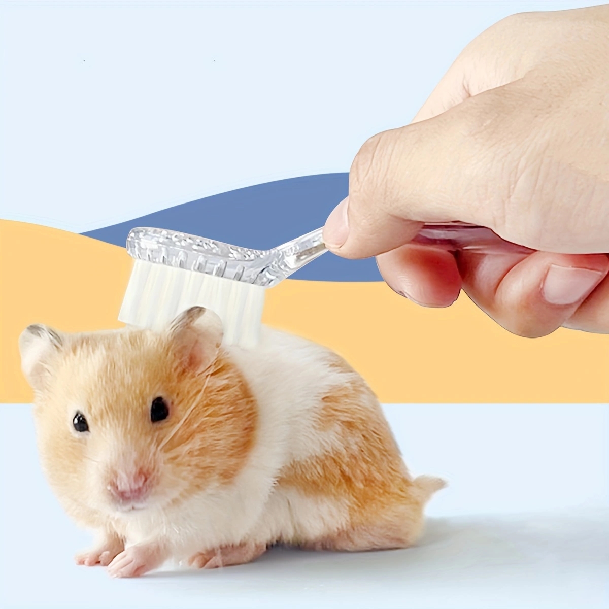 1 cepillo pequeño para hámster, cepillo de masaje de cerdas suaves, cepillo para peinar limpieza de hámster de pelo largo, Mini cepillo de baño