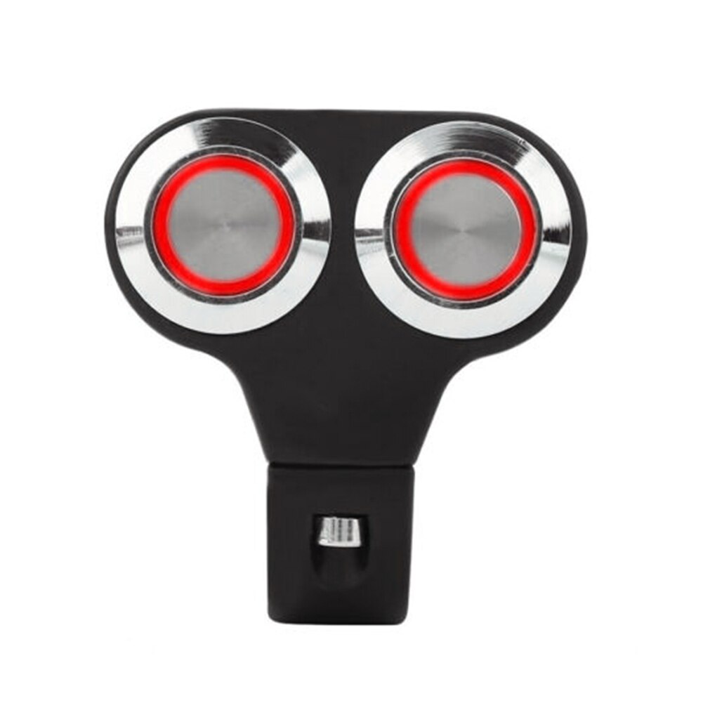 25mm motorcykel styr manuell retur knapp led-lampa kontrollbrytare: Röd