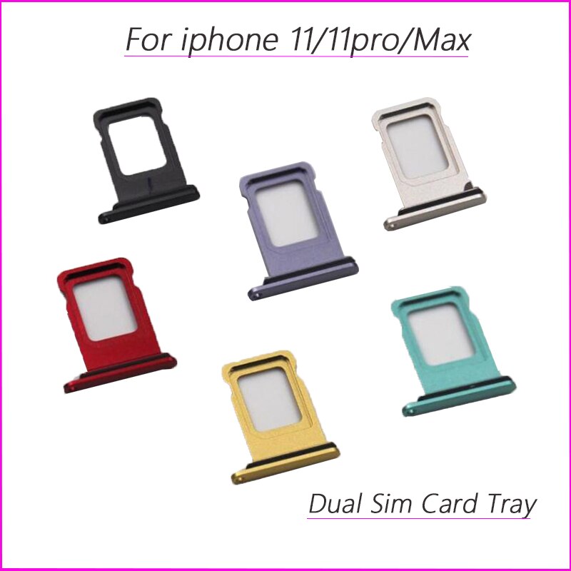 Dual nano sim-kort skuffholder for iphone 11 pro max sim-kortholder adapterkontakt for iphone 11 pro erstatning