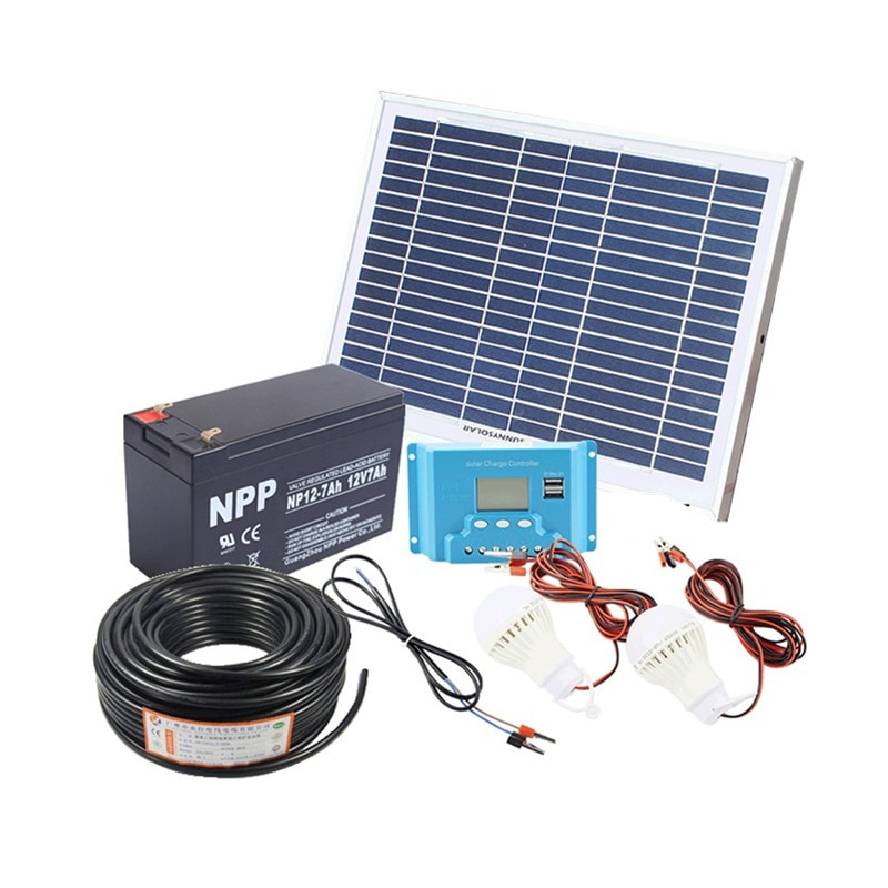 10W home Solar System 18V solar panel with solar controller cable DIY kit