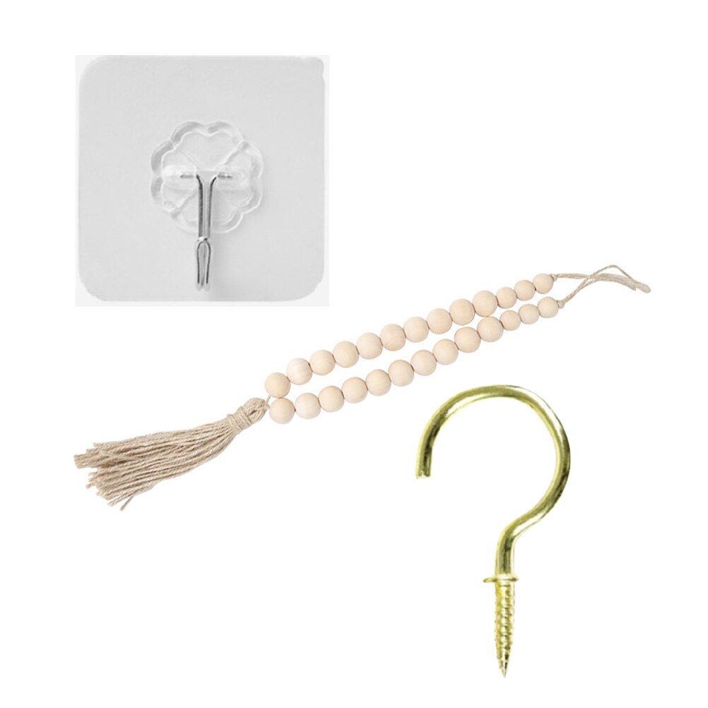 1 String Holz Perle Vorhang Raffhalter Holz Vorhang Halter Vorhang Krawatten: WHITE