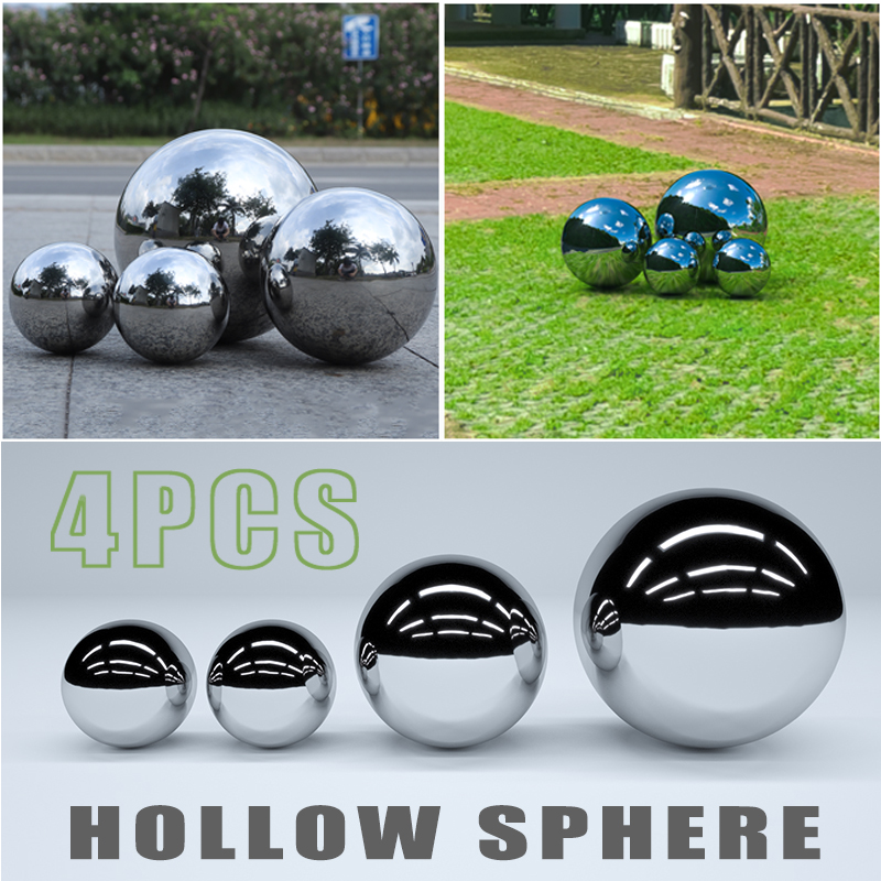 4Pcs Rvs Spiegel Bol Zilveren Spiegel Staren Ballen Tuin Bollen 10/15/20Cm Home Hotel tuin Ornament Decoratie