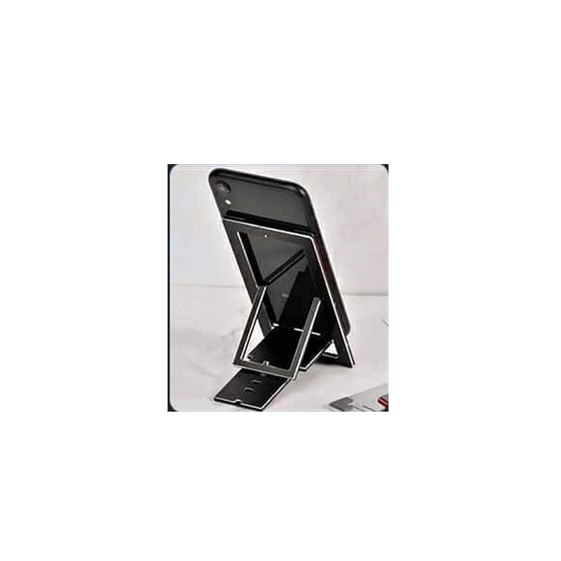 Ultra-Dunne Vouwen Mobiele Telefoon Houder Mobiele Telefoon Tablet Desktop Houder Voor Samsung Iphone Xiaomi Huawei Desktop Mobiel Ho: Black