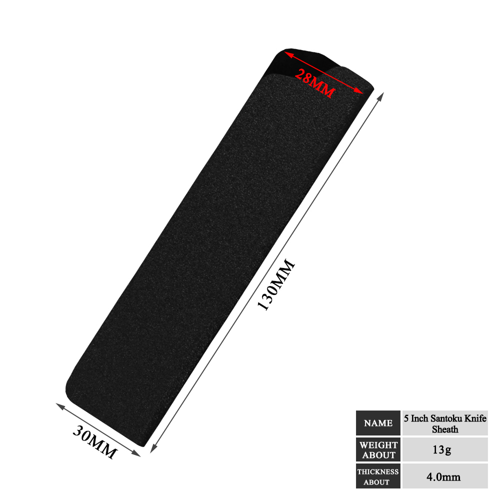 ABS Velvet Knife Blade Protector Set 3.5,5,5,8 inch Stainless Steel Knife Covers Kitchen Knives Blade Guards Cutlery Accessory: 5 inch santoku