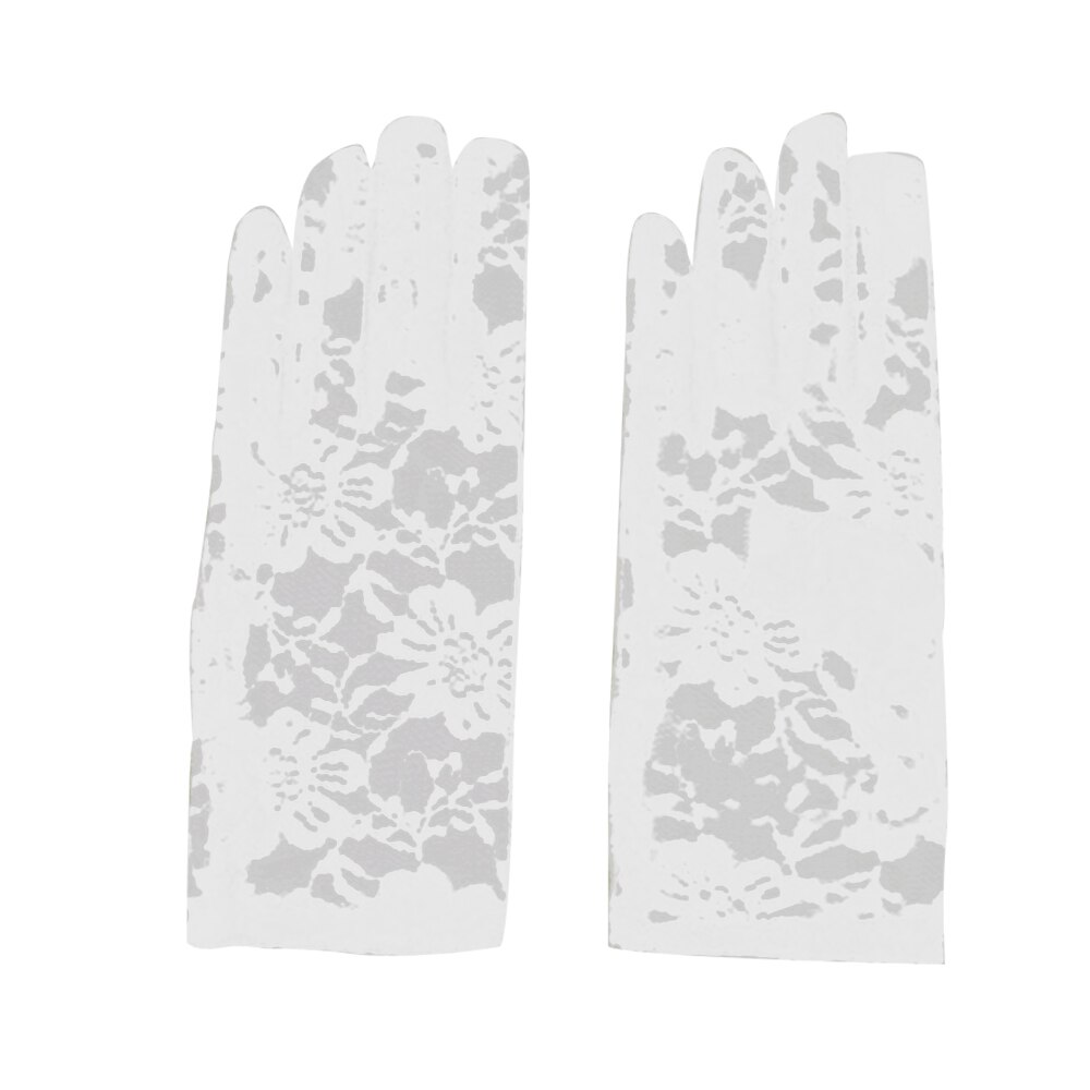 Guantes cortos blancos y negros para boda, guantes De novia para dedo para mujer, guantes De encaje De novia, accesorios De novia