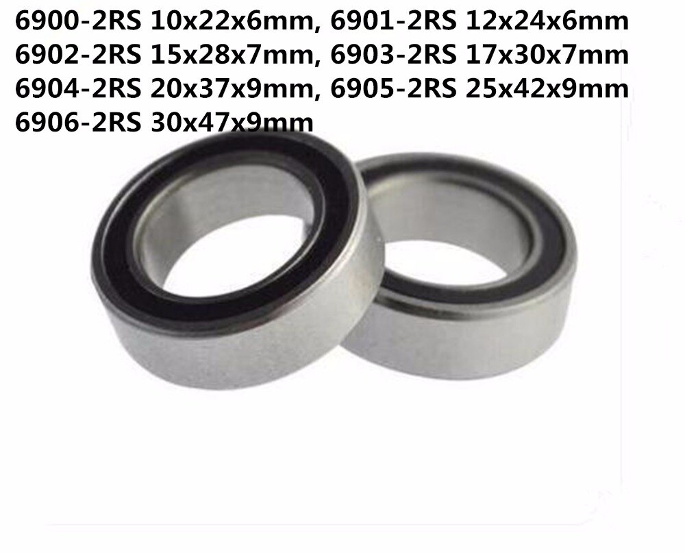 2 stk 6800zz 6801zz 6802zz 6803zz 6800-2rs 6801-2rs 6803-2rs tynnvegget metallskjermet pilsner gummitett kulelager