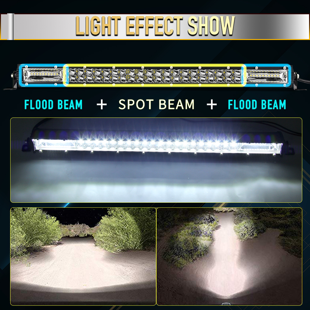 CO LIGHT Super Slim 12D 8&quot; 20&quot; 32&quot; LED Bar Spot Flood Beam LED Light Bar for Tractor Boat Offroad 4WD 4x4 Trucks SUV ATV 12V 24V