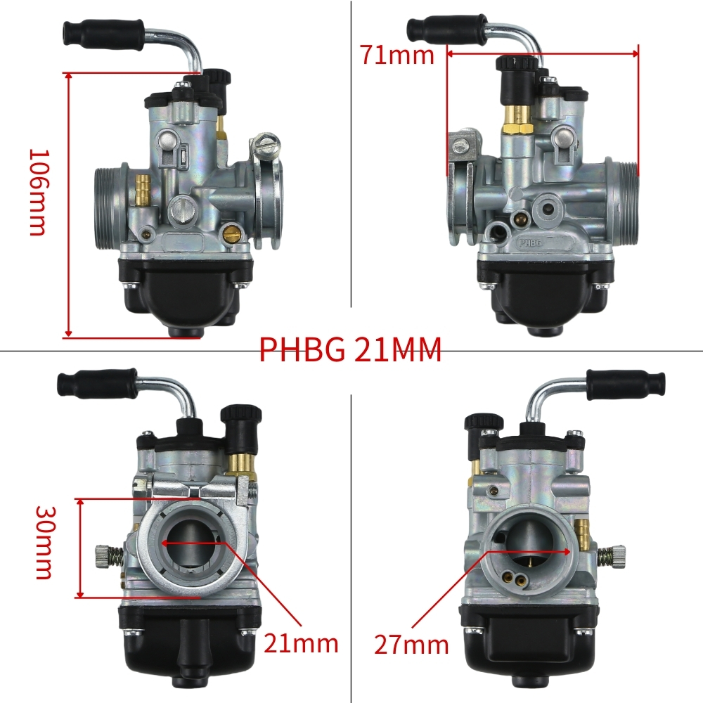 Carburatore Moto - Dellorto PHBG 17.5-21mm - Motore 50-90CC - Scooter Ciclomotore - Lega di Zinco