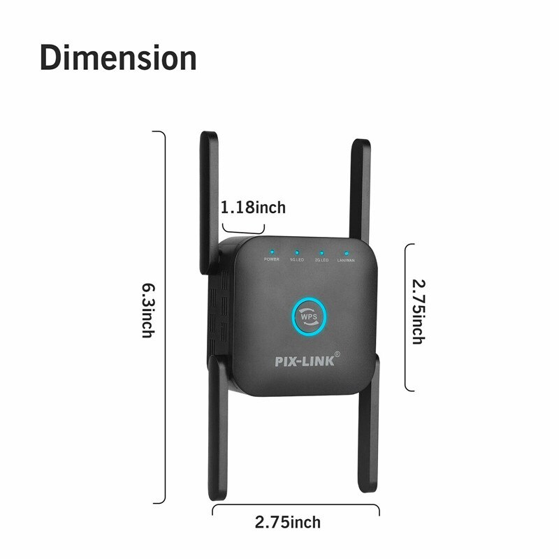 1200Mbps kabellos WiFi Verstärker Wi Fi Booster 2,4G/5Ghz Wi-Fi Verstärker Signal WiFi Lange Palette Verlängerung Zugriff Punkt Für Hause