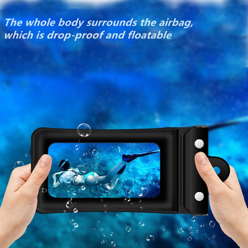 Bolsa de aire impermeable para teléfono móvil, funda de PVC para iphone 11 12 pro max, bolsa de buceo en Seco Bajo el agua, funda para teléfono deportivo