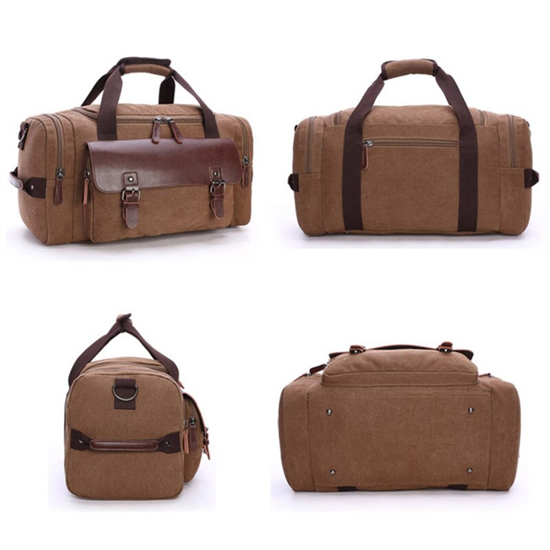 Mannen Canvas Reisbagage Tas Grote Capaciteit Schouder Handtas Crossbody Reizen Plunjezakken Vrouwen Duffle Handtas