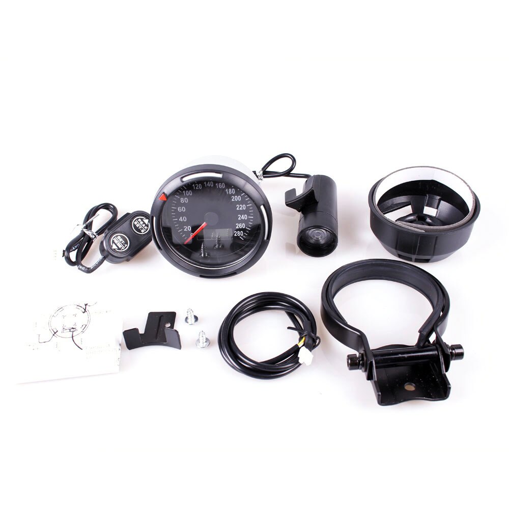 Blue And Red LED 80MM MPH Gauge Speedometer Odometer Car With Red Shift Light MPH Auto Gauge