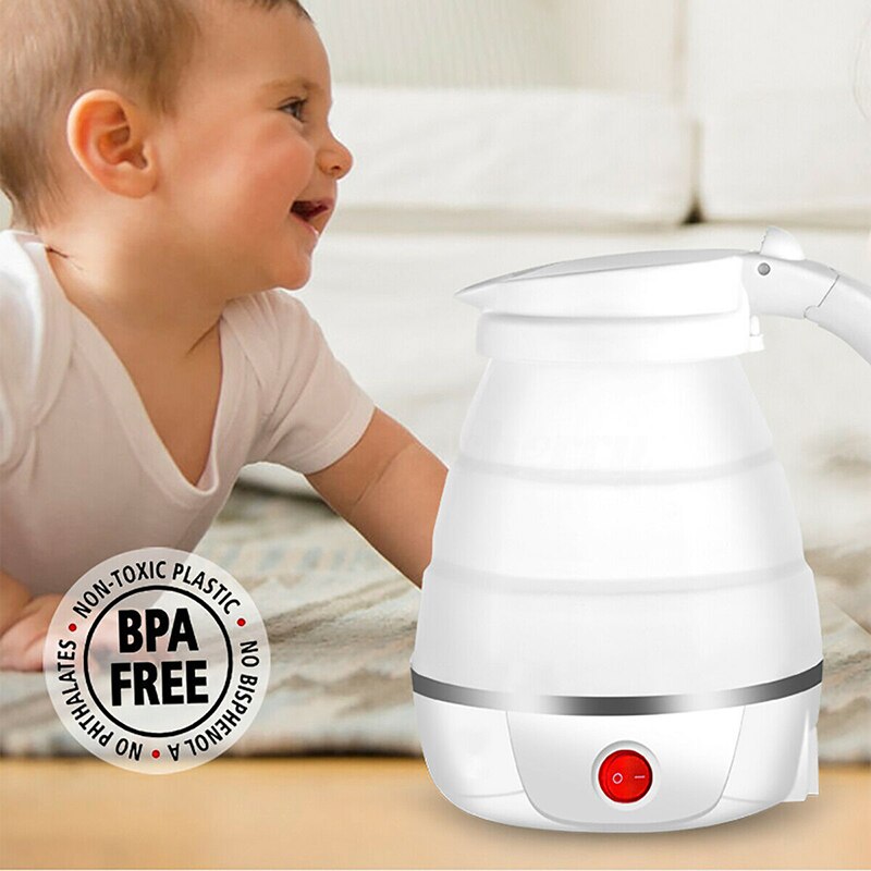 Hervidor de agua eléctrico plegable para viaje y hogar, mini tetera eléctrica portátil con apagado automático, J99S