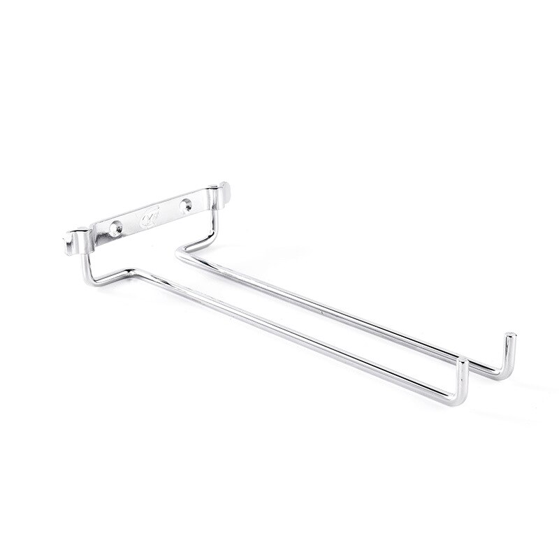 LBER Hanging Wine Glass Rack Single Row Stemware Cafe Restaurant Iron Holder