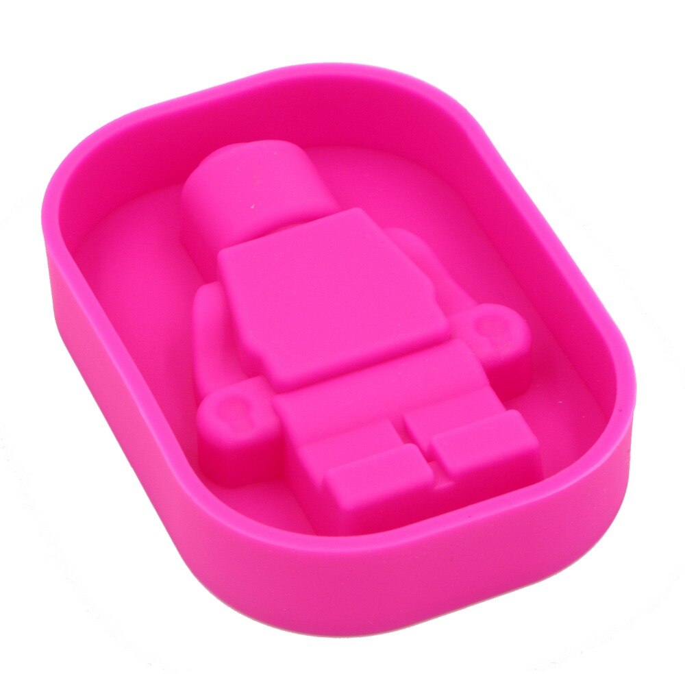 Silicone Robot Mold Ice Cream Tubs Robots Ice Cream Maker Mold Silicone Trays Mold Baking Tools Bar Ice Cube Mold Kitchen Gadget: rosyred