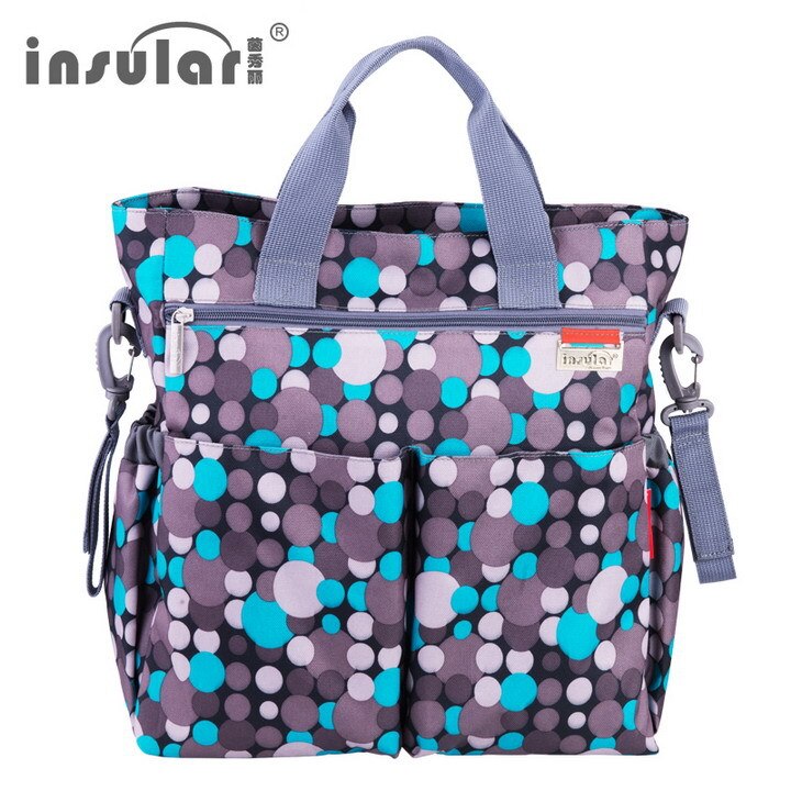 Sac à couches coloré Insular | Sacs de poussette à bretelles, sac à langer étanche pour maman, sacs fourre-tout multifonctions pour maman: Candy Green