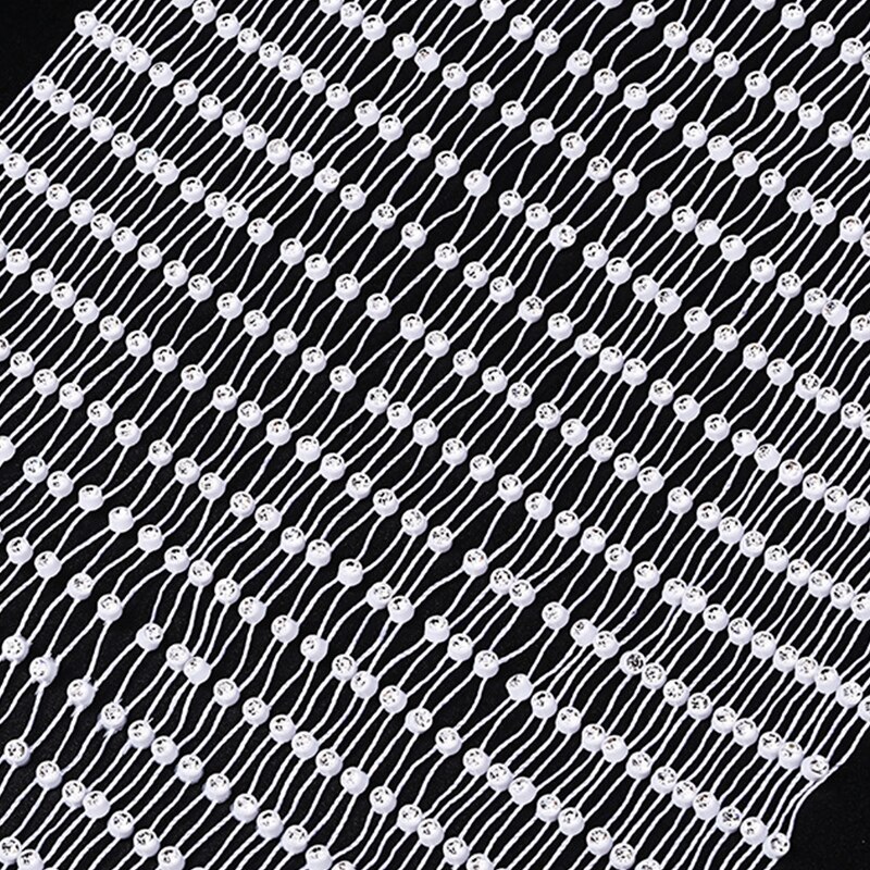 10 Yds Fischernetz Garn Stoff Elastische Dehnbar Strass Harz Dekoration DIY Handgemachte Schuhe Taschen Bekleidungs Zubehör: Weiß