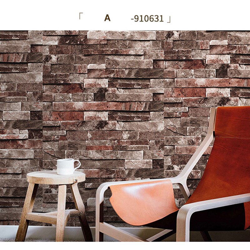 Wall Paper or Self Adhesive Shelf Paper 3D Faux Textured Stone Wall Look Waterproof 66CY