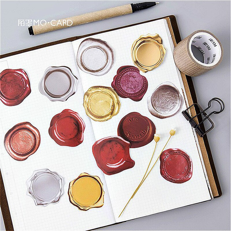 1PCS Shine Seal of Seal Washi Tape Basic Color Paper Washi Tape Adhesive Tape Scrapbooking Sticker Label Masking Tape