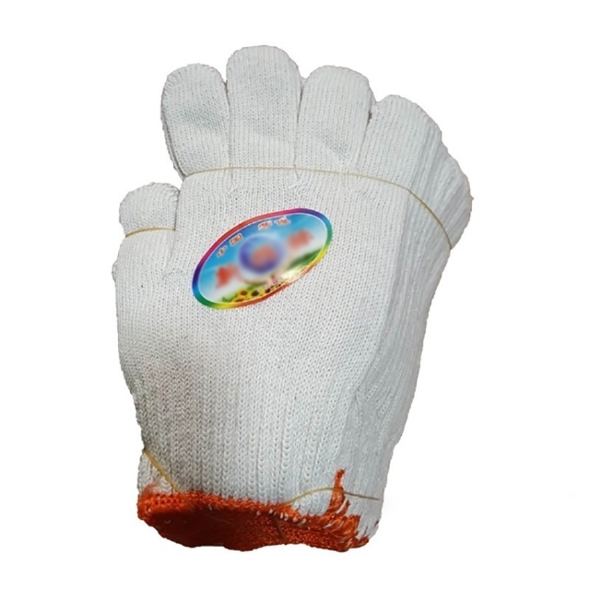 12 par / parti arbejdshandsker tykke nylon bomuld vaskbare handsker med elastisk strikket håndled industri beskyttende sikkerhedshandsker, l størrelse