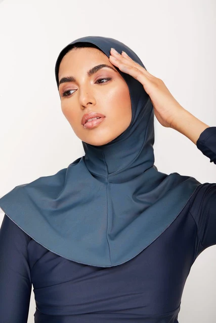 Gorro turbante musulmán de color sólido, Hijabs de natación de cobertura completa para mujer: Multicolor