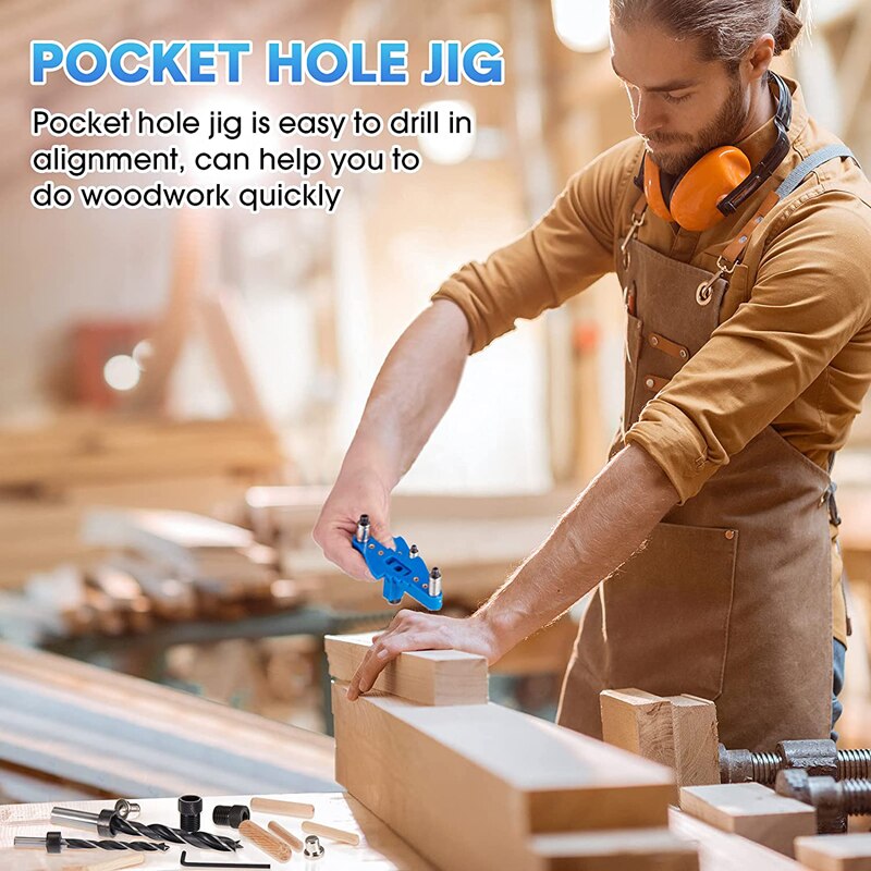 Zelfcentrerende Boren Gids Deuvel Jig Kit Verticale Tool Hout Boor Centrum Kraspen Pocket Gat Houtbewerking 2 In 1 Mouw gereedschap