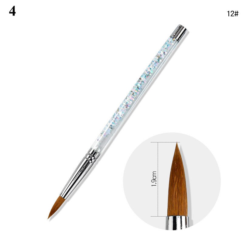 Acrylic Nail Brush UV Gel Carving Pen Flower Painting Brush Manicure NO.4/8/10/12/14 Nail Art Nail Drawing Pen Tools: 4