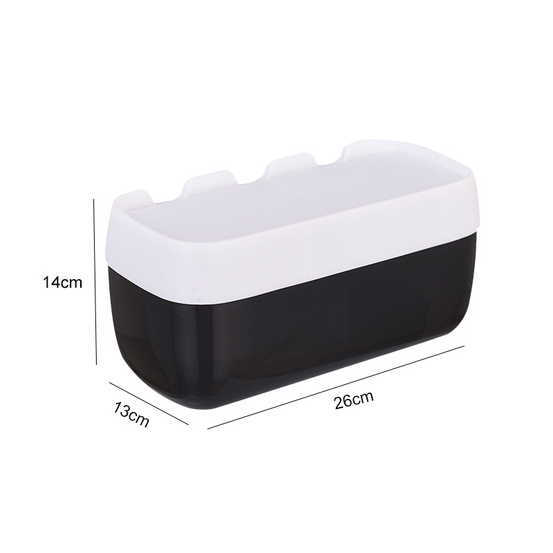 ONEUP Waterproof Toilet Paper Holder Plastic Storage Box Tray Portable Toilet Paper Holder Shelf Bathroom Accessories: CBlack