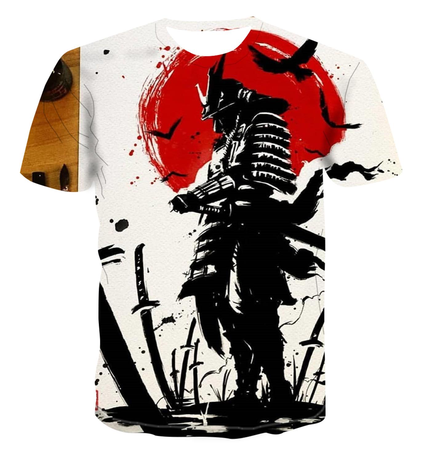 Populaire Mode 3D T-shirt Mannen Cartoon Samurai Street Style Korte Mouw Casual Top S-6xl In: L