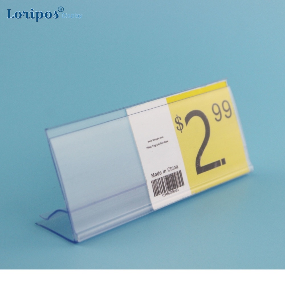 Gripper Ticket Channel Gondola &amp; Wood Shelf Stick On Data Label Strip Upc Holder Clear Sign Clip