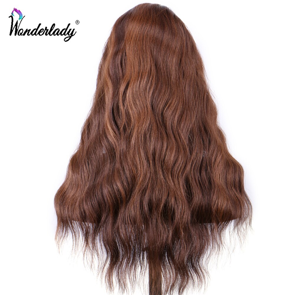 WonderLady OP430# Ombre Wigs For Women Black Brown Color Synthetic Lace Front Wigs With Baby Hair Natural Hairline Free Part 22"