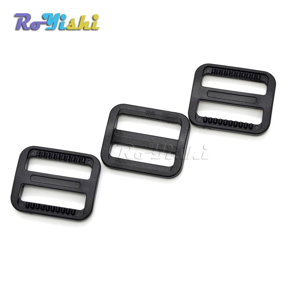 10pcs/pack 1" Black Plastic Slider Tri Glide Adjustable Buckles Webbing Size 25mm