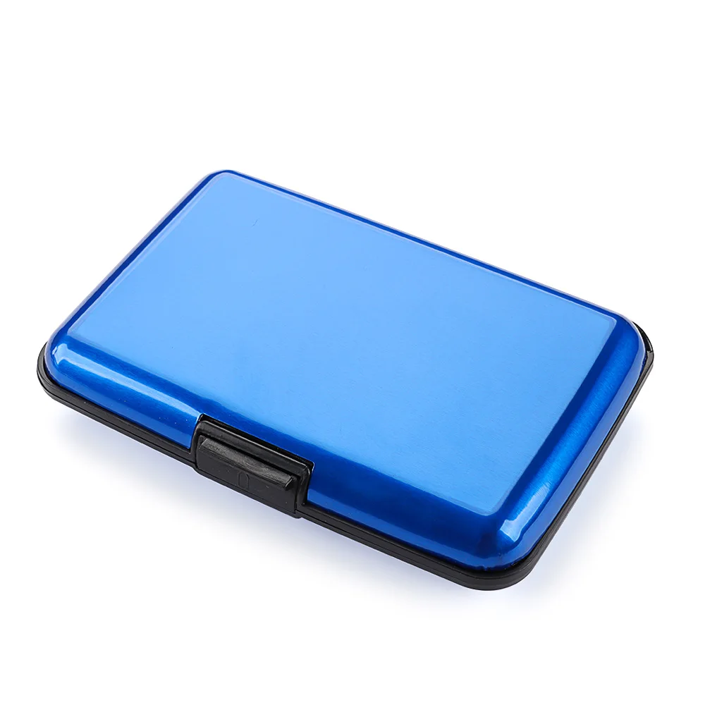 Aluminum Anti-Theft Wallets RFID Blocking Credit Card Holder RFID Wallet Metal Waterproof ID Card Case Coin Purse for Men Women: Blue