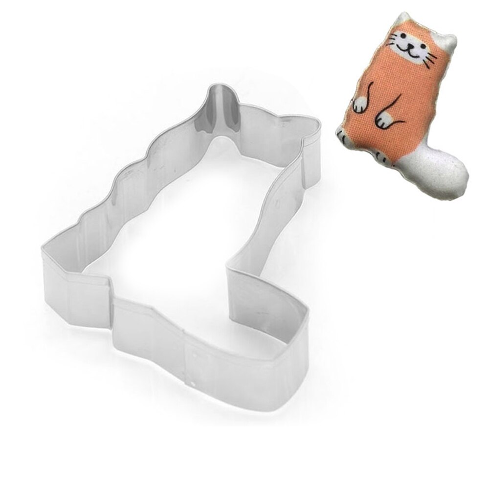 Koekjesvorm van roestvrij staal in de vorm van een kat, fondant, koekjes, doe-het-zelf, suikerknutselwerk, kat 3d , koekjesvormpjes, taartgereedschap: B