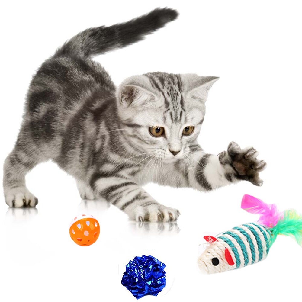 Cat Toys Set Foldable Cat Tunnel Funny Play Cat Stick Toy Assorted Interactive Toys Mice Various For Cats Kitten