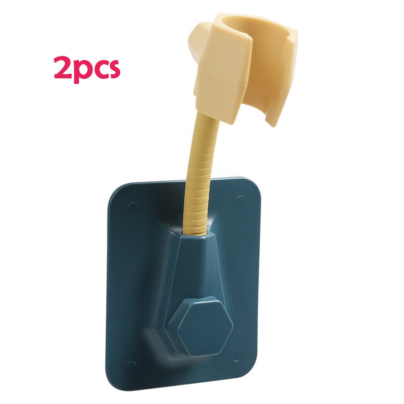 Shower Bracket Universal Adjustable Shower Powerful Racks Shower Nozzle Base Home Punch-free Rack Shower Base Bathroom Tool: 2pc yellow
