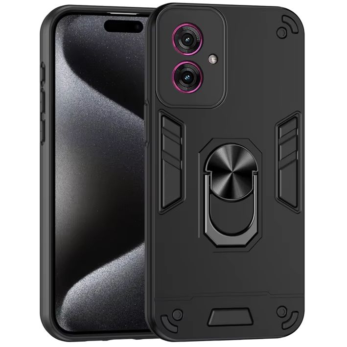 Camera Shockproof Armor Phone Case For Motorola Moto G05 G15 G35 G45 G55 G75 G85 5G Magnetic Ring Stand Back Cover