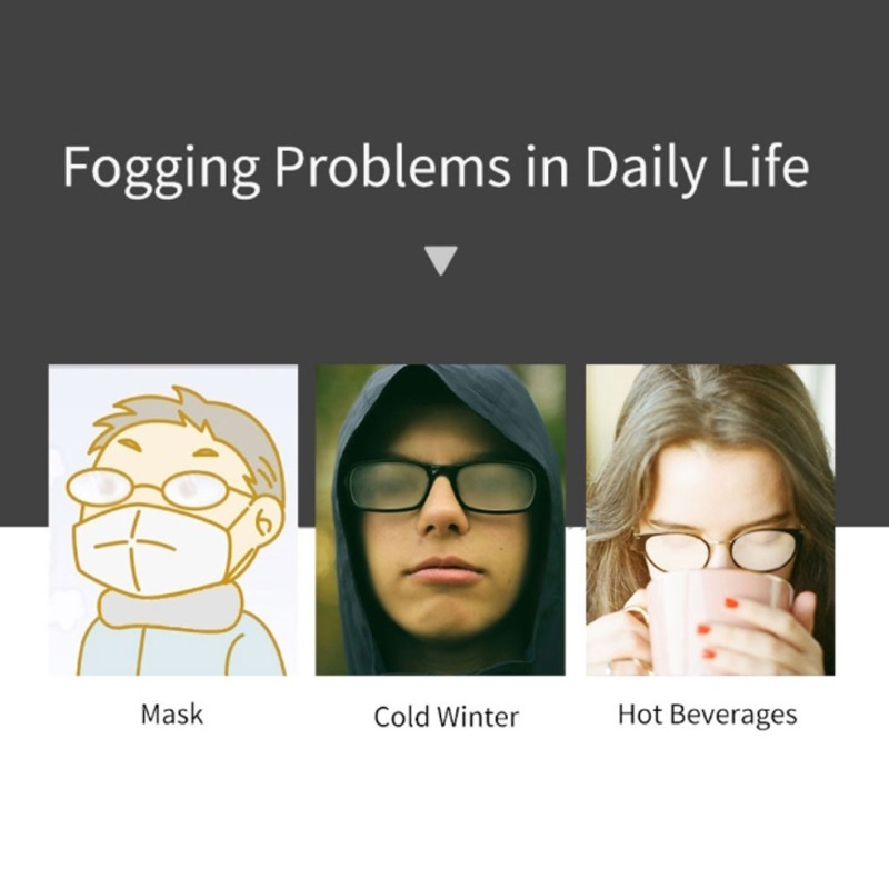 12Pcs Reusable Anti-Fog Wipes Glasses Pre-moistened Antifog Lens Cloth Defogger Eyeglass Wipe Prevent Fogging for Glasses 1-12pc