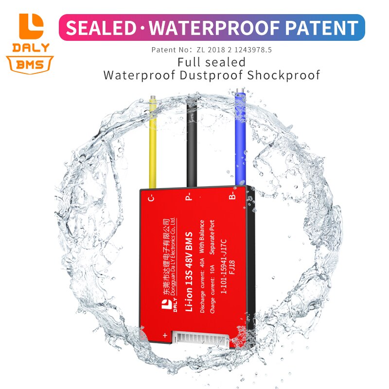 Daly BMS 18650 lithium battery li-ion 48v bms 13s 15A 20A 30A 40A 50A 60A 80A 100A 120A 150A seperate port with fan solar batter