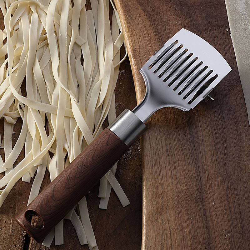 Rustfrit stål manuel spaghetti maker nudler skære kniv sektion skalotteløg skærer køkkenredskaber tilbehør nudleskærer