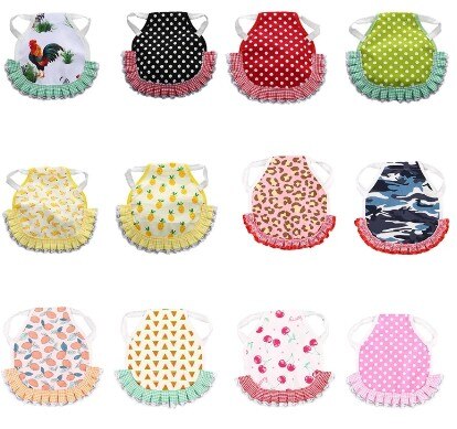 Chicken Saddle Hens Apron with Elastic Adjustable Straps Cartoon Fruit Ruffled Duck Jacket Poultry Wing Back Feather Protector