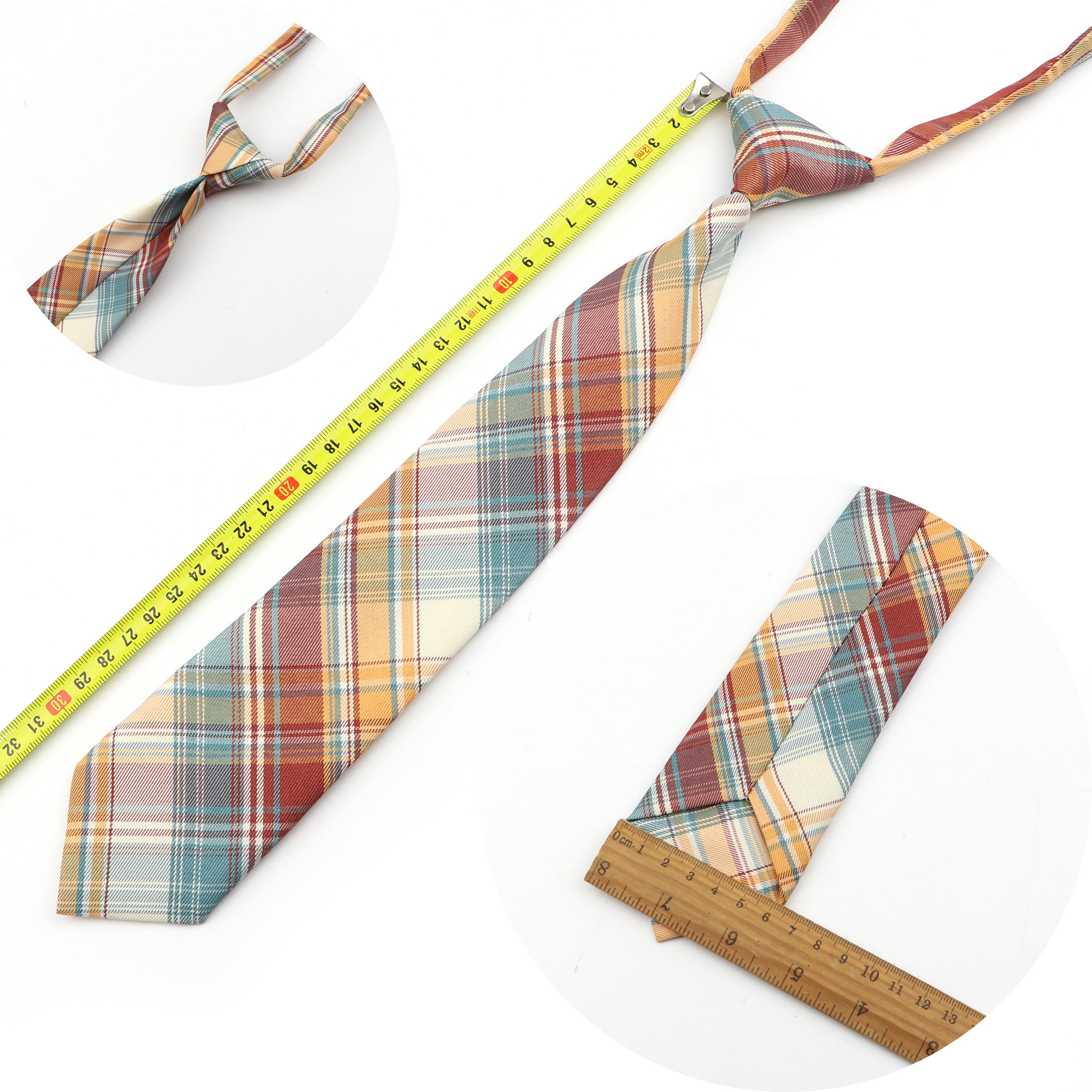 Uniforme paresseux, cravate, Plaid coloré rayé, motif papillon élastique, pour femmes, garçons et filles, accessoire de cravate mignon