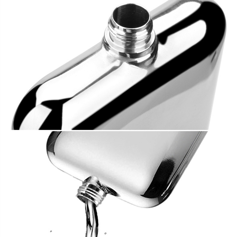 Alalinong A27 Food Grade Stainless Steel Hip Flask 6 OZ Whiskey Alcohol Pocket Flask Wine Flagon Flasks for Liquor