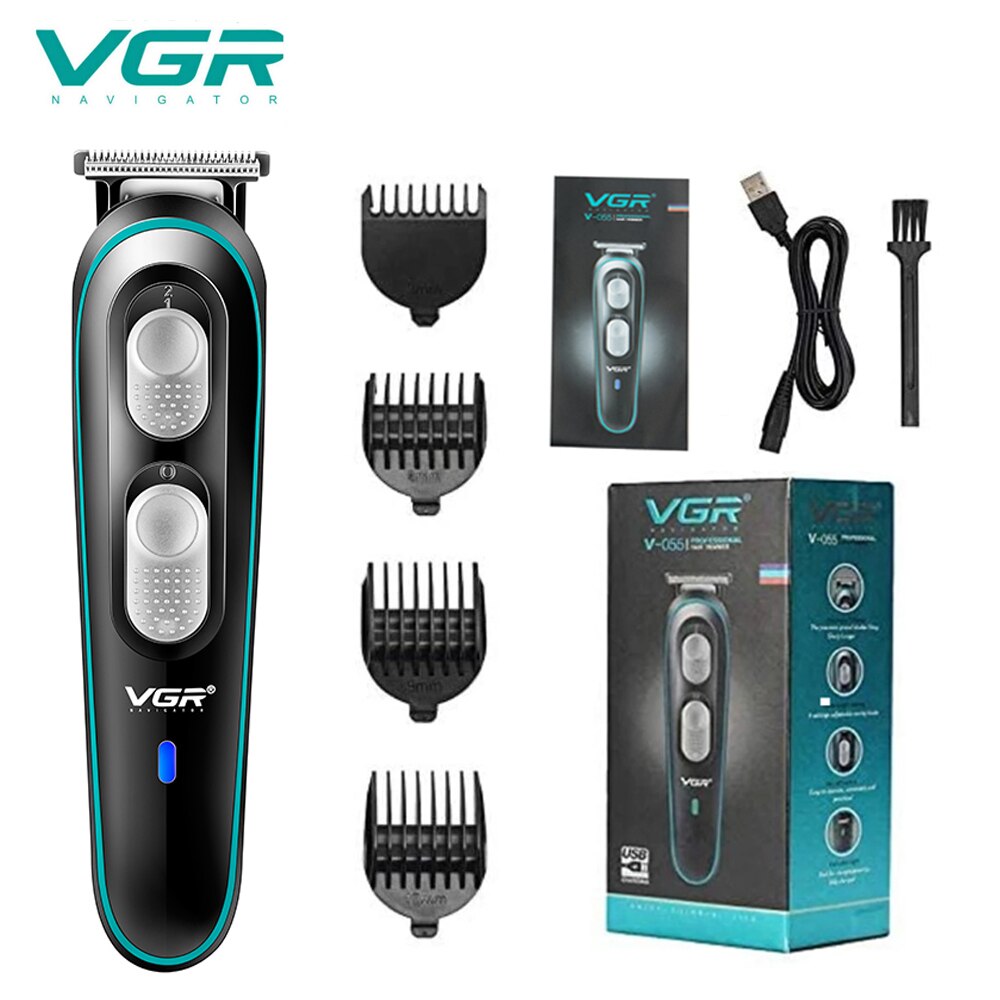 Vgr profissional sem fio máquina de cortar cabelo elétrica aparador de cabelo barbeiro cabeça óleo escultura aparador de corte de cabelo ferramenta: V-055